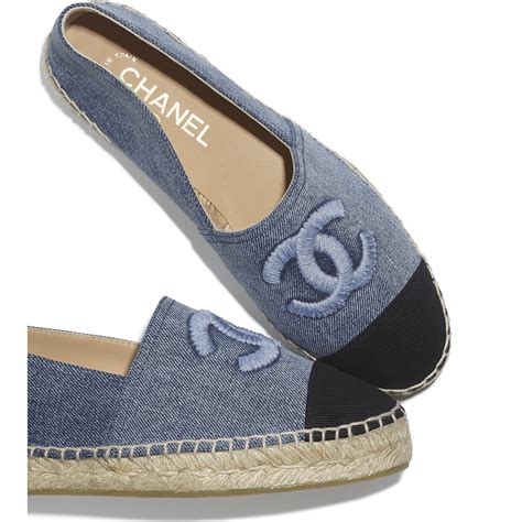 chanel espadrilles blue denim|Chanel espadrilles discount.